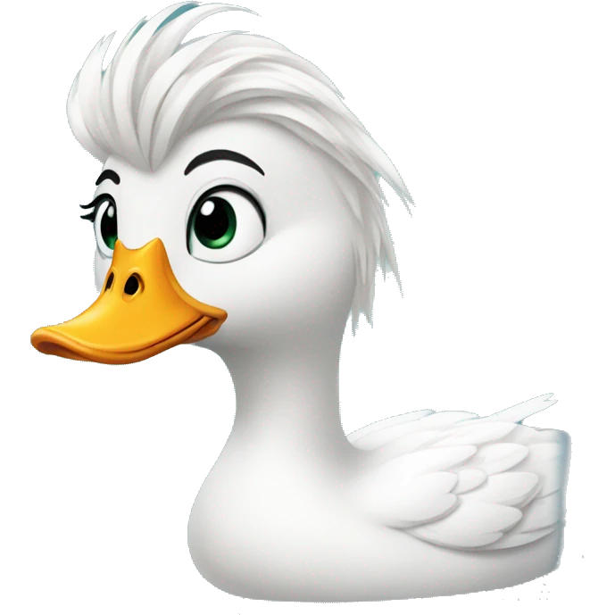 duck with hair like Elsa from frozen  emoji