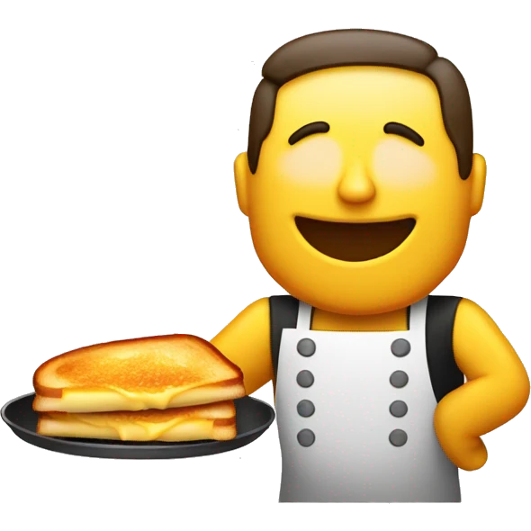 Grilled cheese maker steaming  emoji