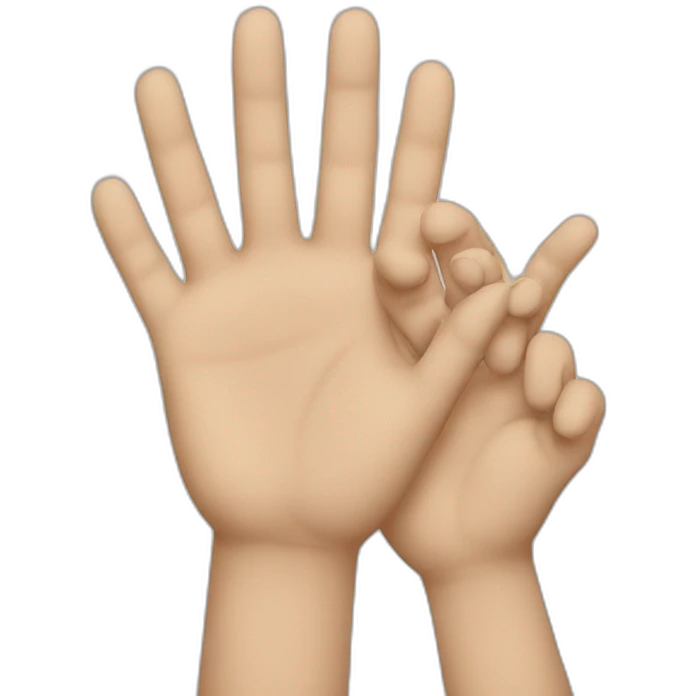 Two hands holding emoji