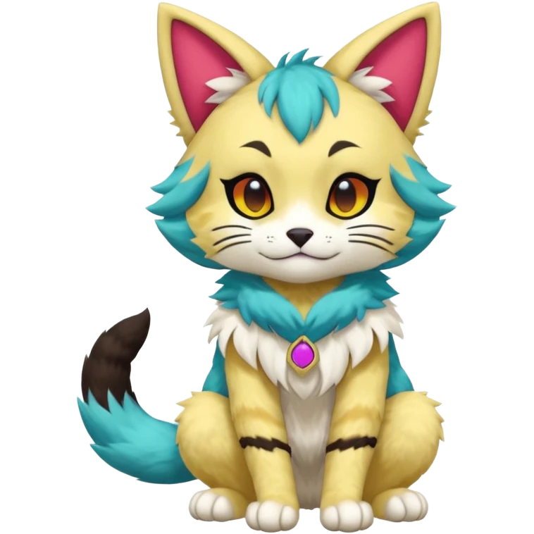 Cool colorful cute Kemonomimi Nekomimi Japanese Anime Kemono Furry Style Vernid-Protogen-Fursuit-furry-fursona emoji