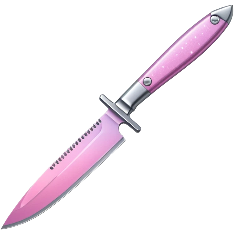Pink ombre knife with glitter emoji