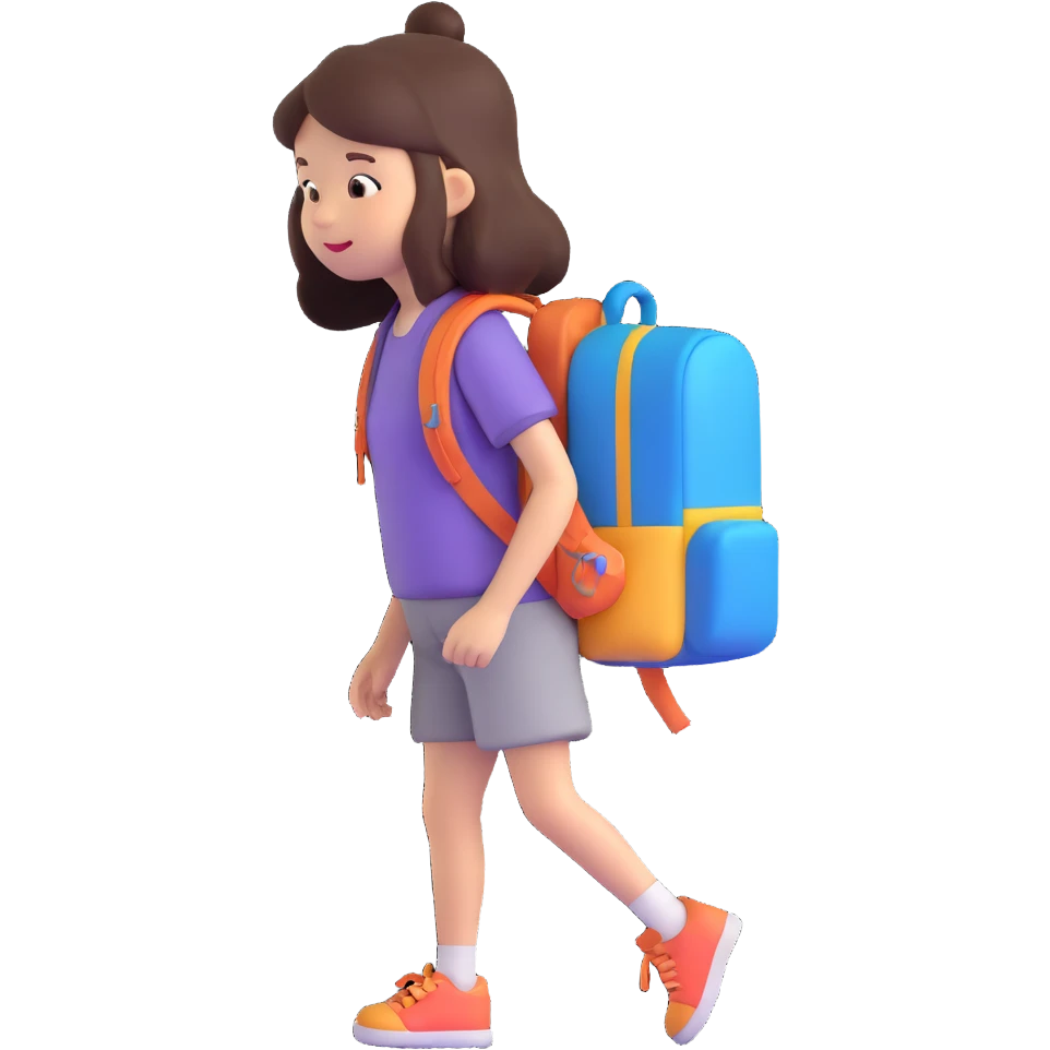 girl with backpack emoji