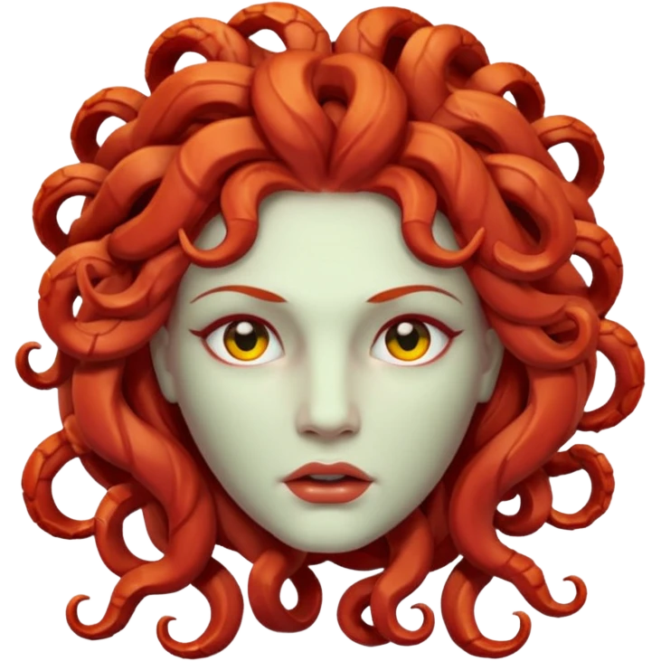 statue head medusa red hair marble emoji