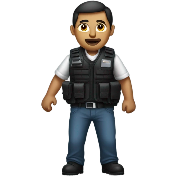 man standing full body with stab vest  emoji