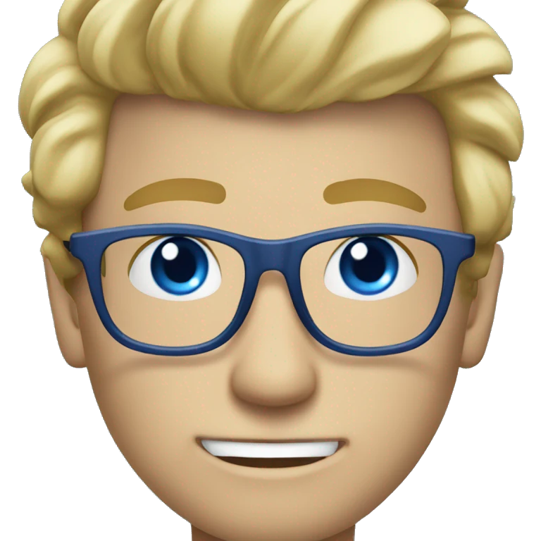 blonde bristle men glasses blue eyes emoji
