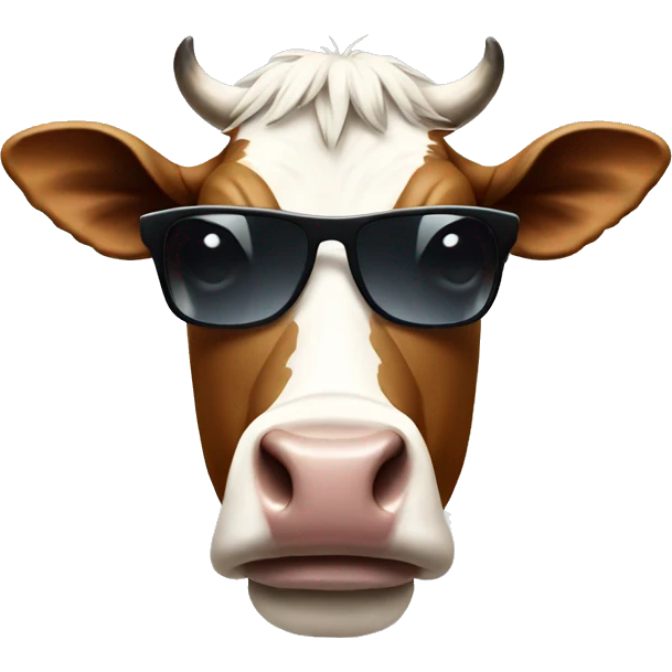 cow with cool sunglasses emoji