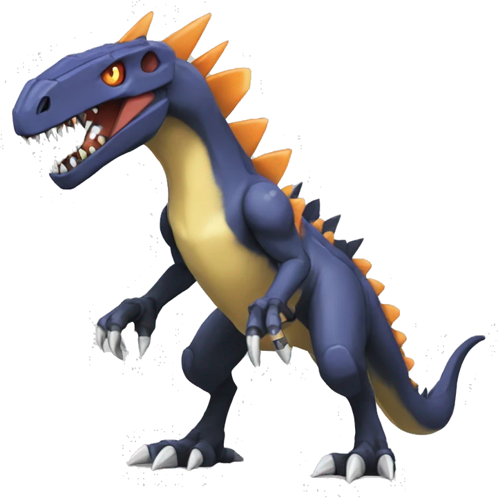  Cool Edgy Digimon-Fakemon-Rex-Saurus with edgy markings full body emoji
