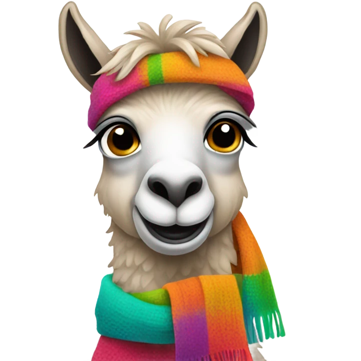 Llama in a scarf emoji