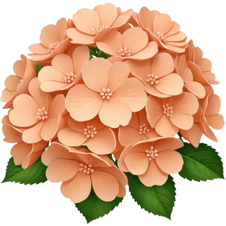 Peach-colored hydrangea emoji