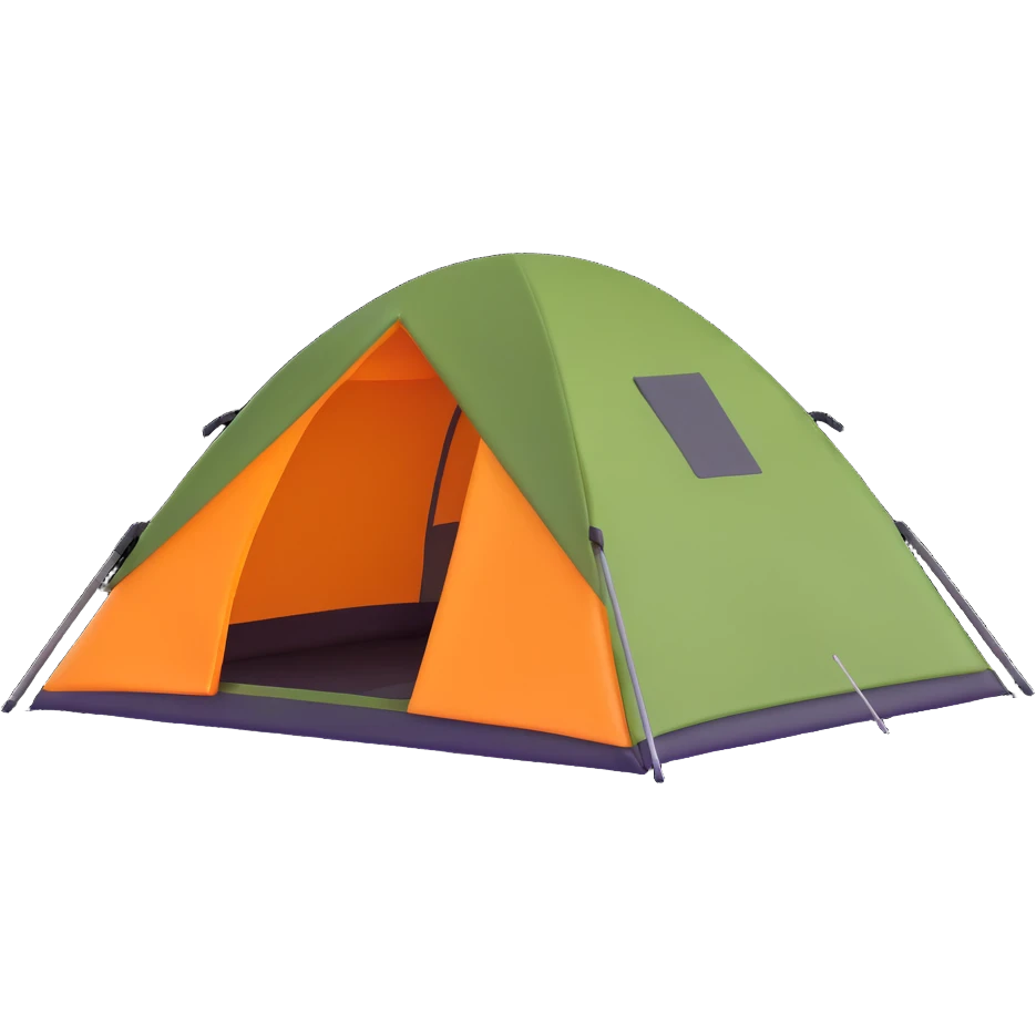 white and green camping tent emoji