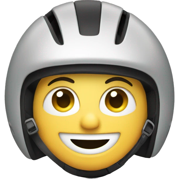 person in a bike helmet smiling. Wrench  emoji