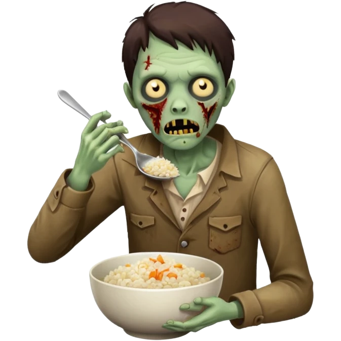 Zombie eating rice  emoji