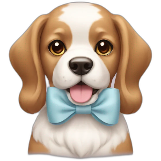 Dog with white bow emoji