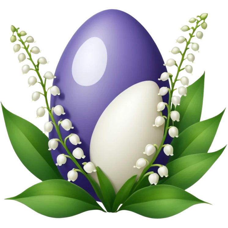 Easter egg with lily of the valley as motive emoji