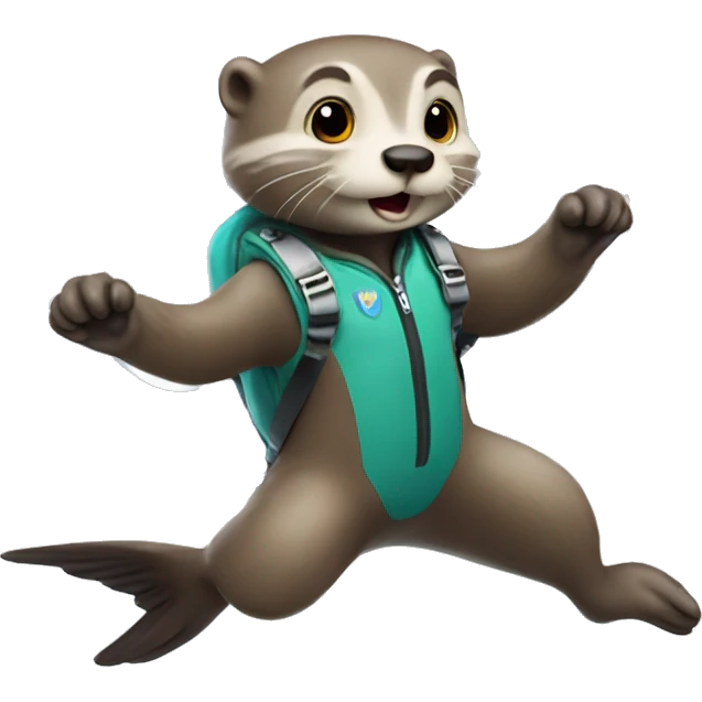 Skydiving otter, his name is ice, put a tag with his name emoji