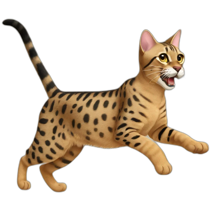 chasing savannah cat emoji