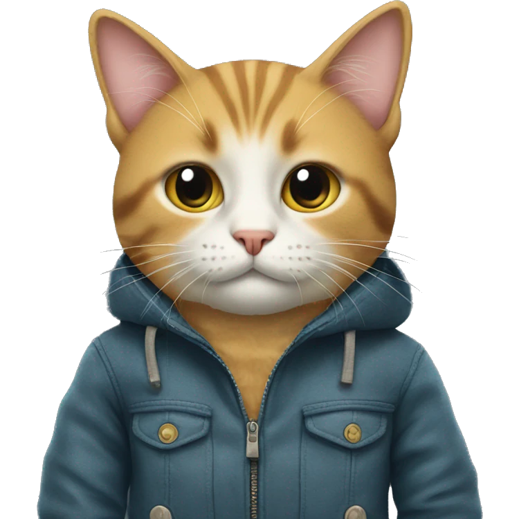 Cat with jacket emoji