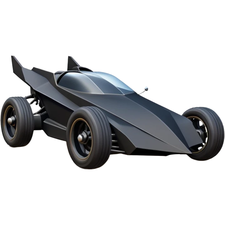  the animated series aerodynamic futuristic Batmobile loosely based on 1936 school bus (flat long straight faceted mechanical body) stealthy town hot rod desert dirt racing buggy  emoji