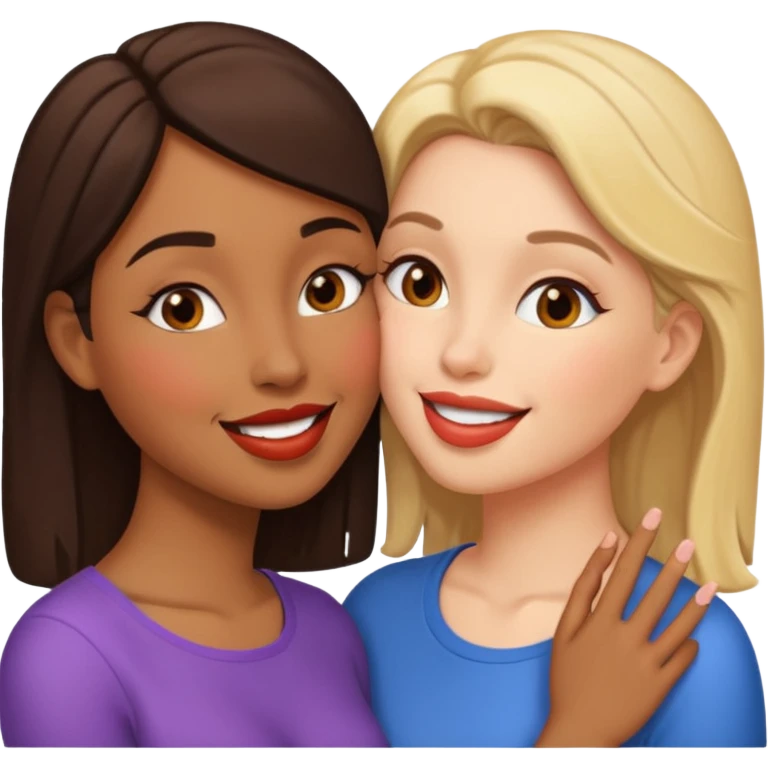 two women kissing, diverse skin tones emoji