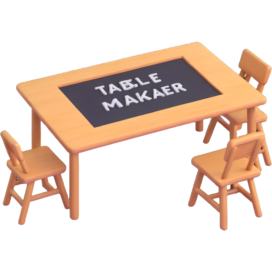 table with MAKAR written on top emoji