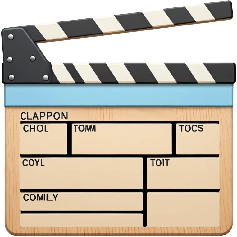 light beige and light blue clapperboard  emoji
