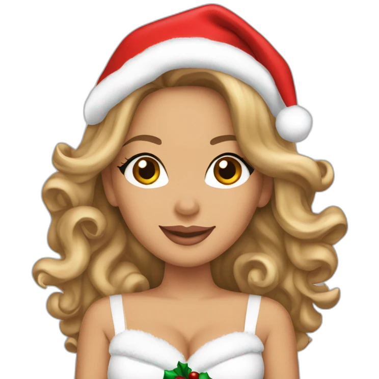 Mariah Carey wearing Christmas clothes emoji