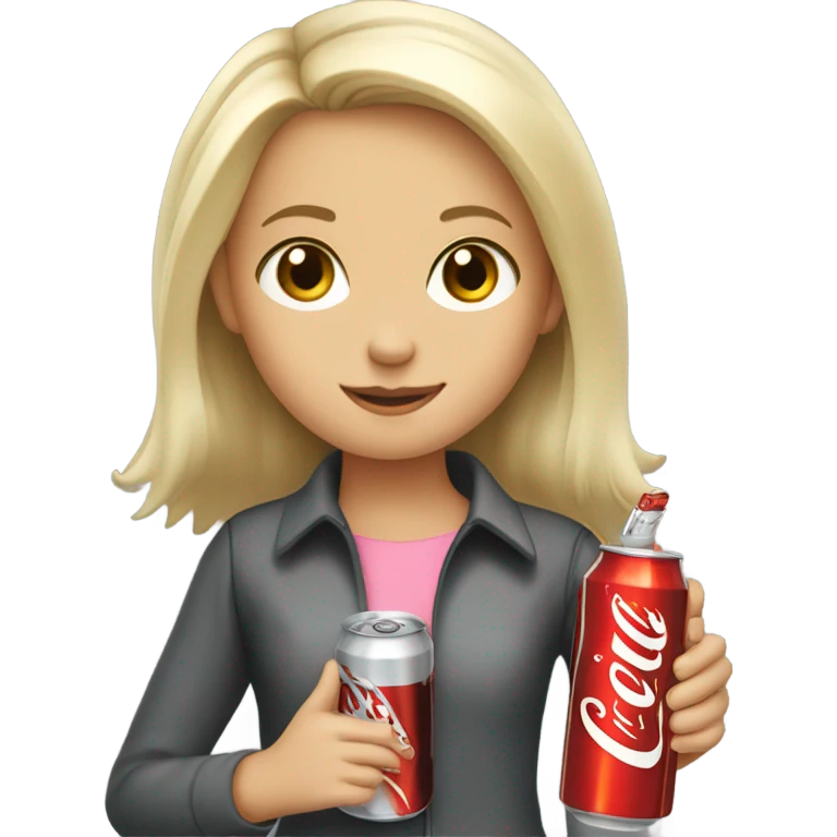 Diet coke with blonde girl emoji
