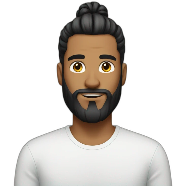 Designer with man bun and black short beard emoji