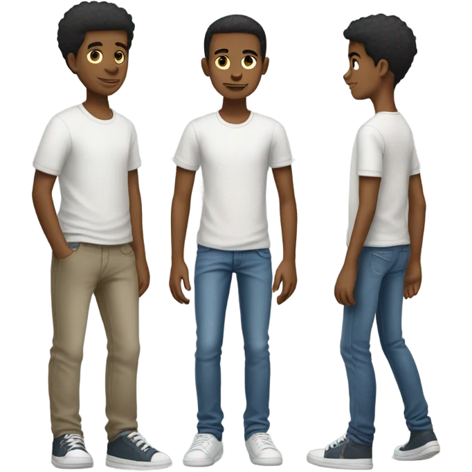 Skinny boys in casual attire indoors emoji