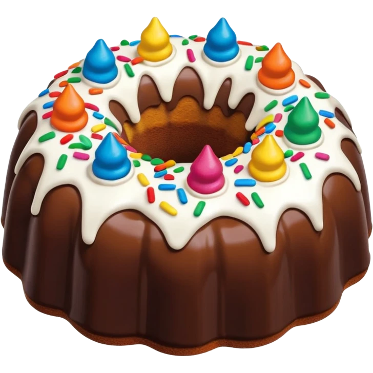  bundt cake with colorful pieces inside of the Bundt cake emoji