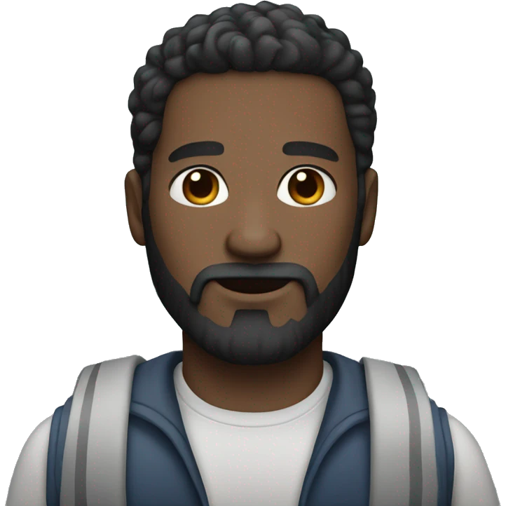 black hair white skin man with beard emoji
