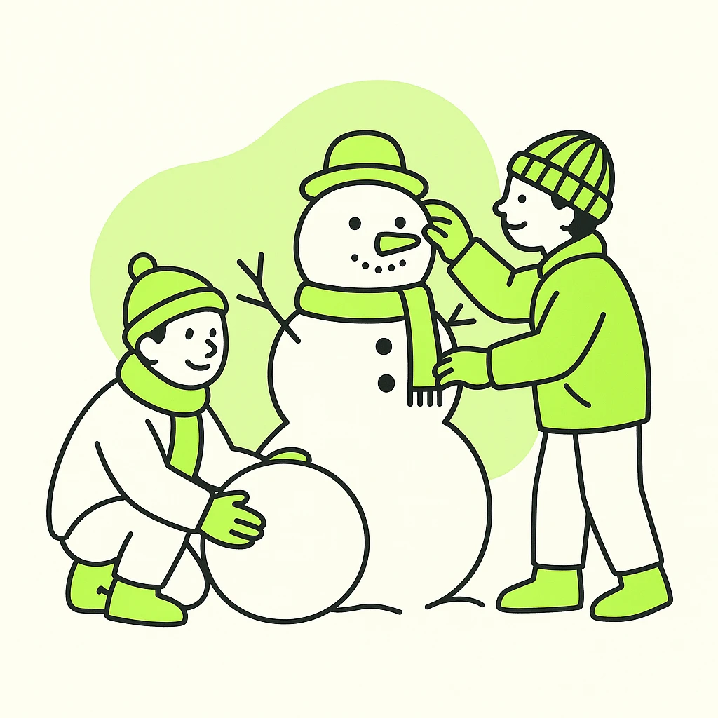 people making a snowman emoji