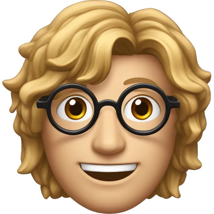 Harry potter avec les cheveux noir ondulés noir des lunettes ronde une cicatrice une baguette magique et un pot de fleur  emoji
