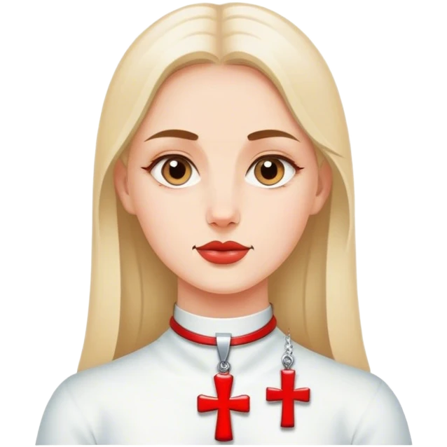 woman polish neck cross emoji