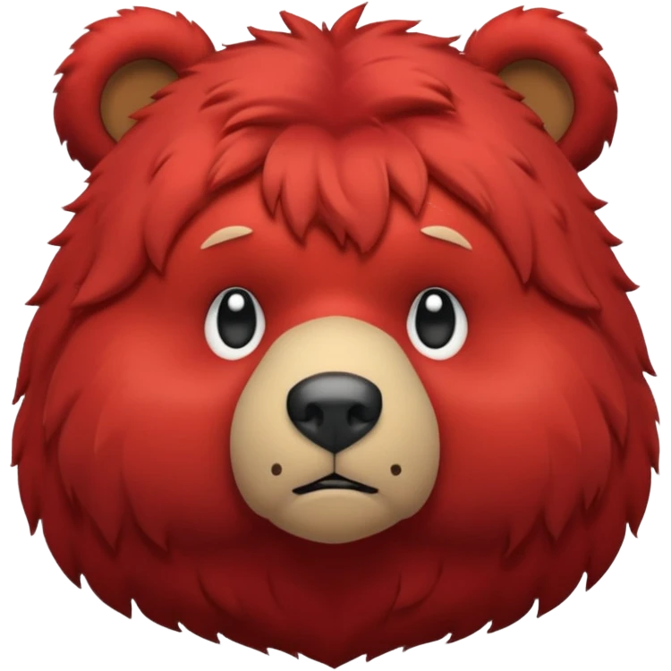 red bear serious emoji