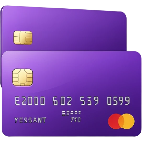 purple bank card, no numbers, simple design emoji