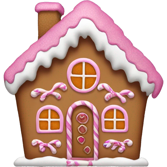 gingerbread house pink emoji