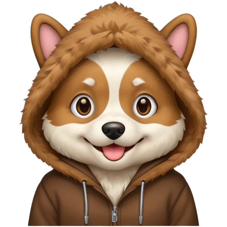 Dog wearing hoodie emoji