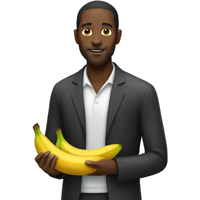 Black man holding a banana emoji