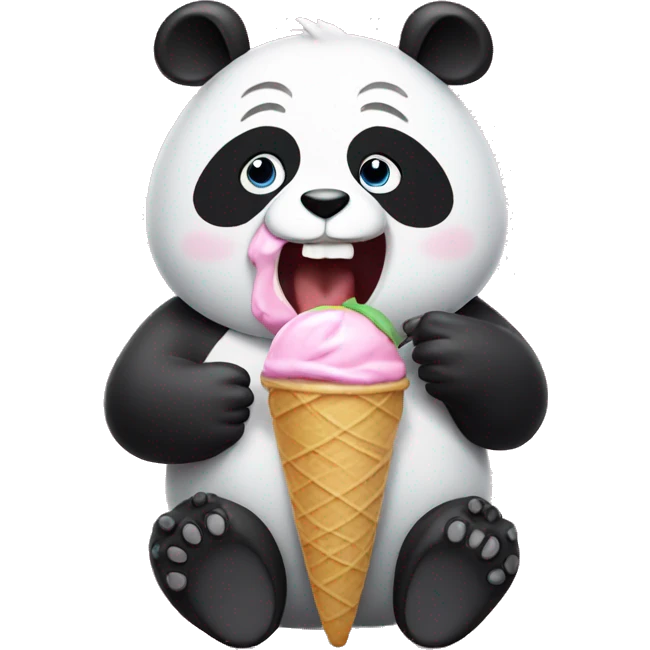 Panda eating ice cream emoji