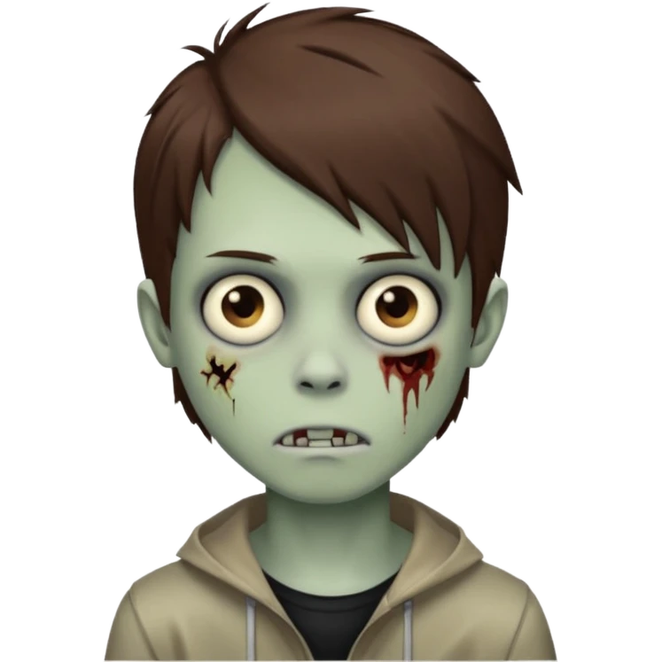 boy zombie with brown hair emo emoji