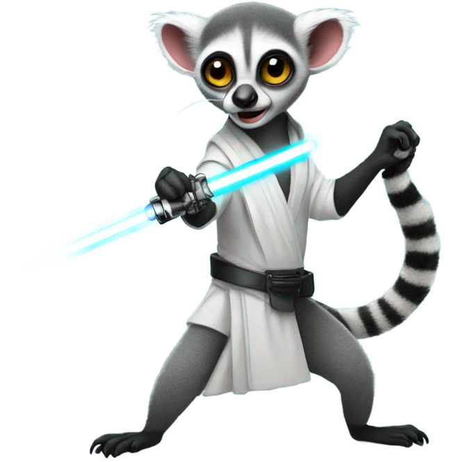 Lemur with lightsaber emoji