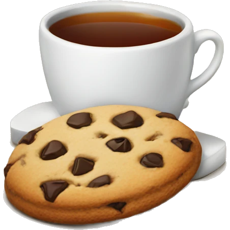 Cookie with tea emoji