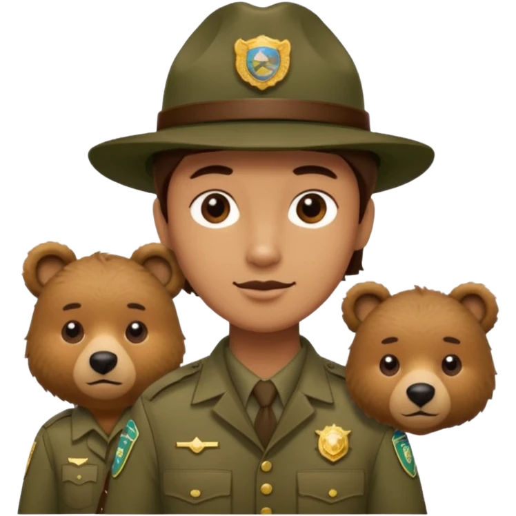 Park ranger and bear emoji