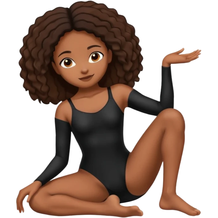 Black girl touching her toes emoji