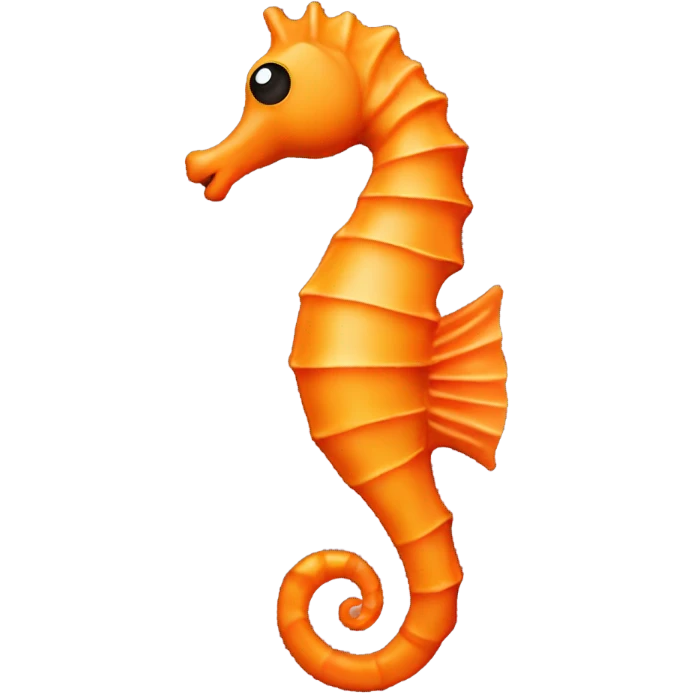 Completely orange sea horse looking right emoji