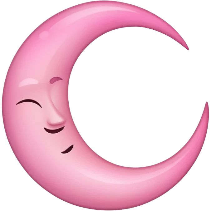 Pink crescent moon emoji