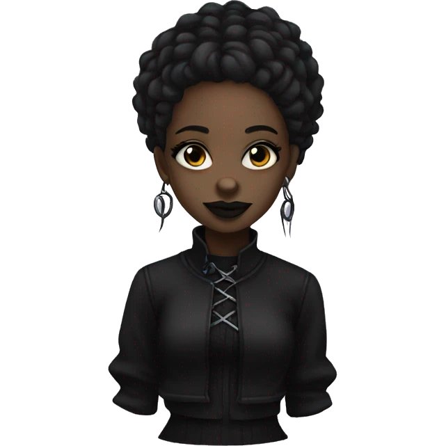 black goth girl emoji