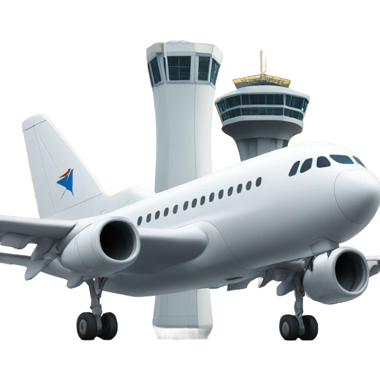 Plane with tower emoji