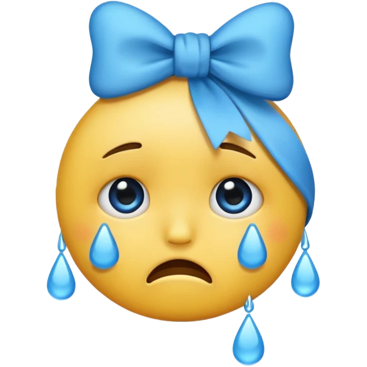 Crying emoji with bow emoji